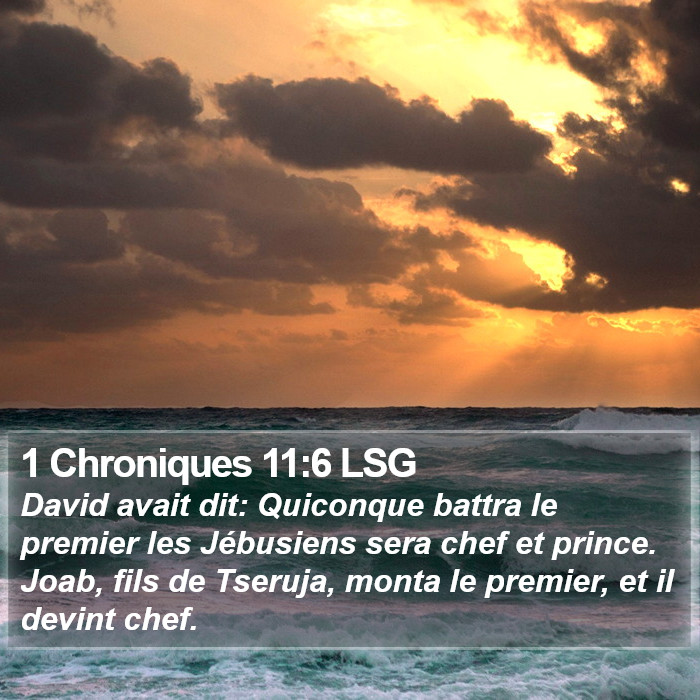 1 Chroniques 11:6 LSG Bible Study