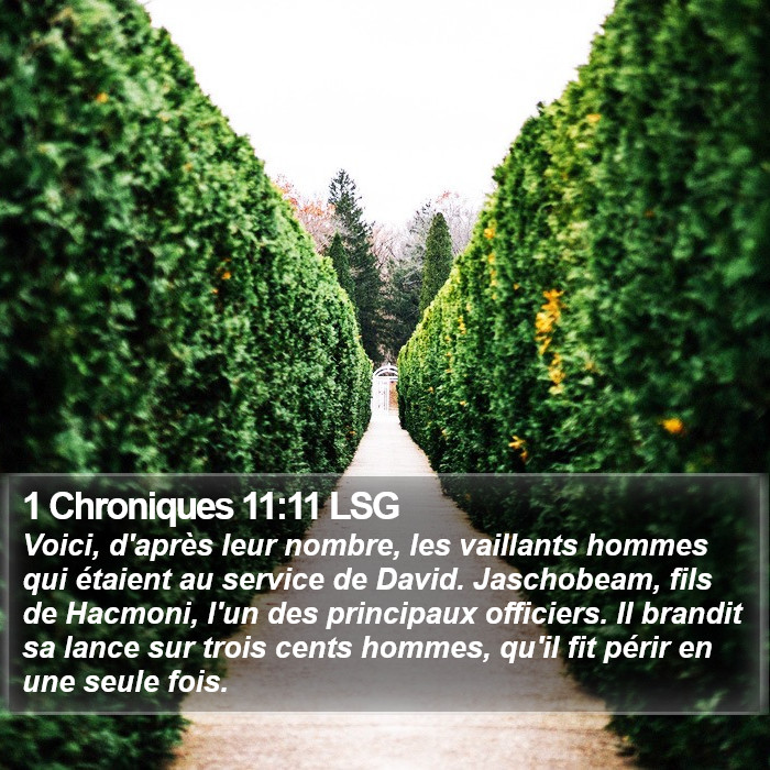 1 Chroniques 11:11 LSG Bible Study
