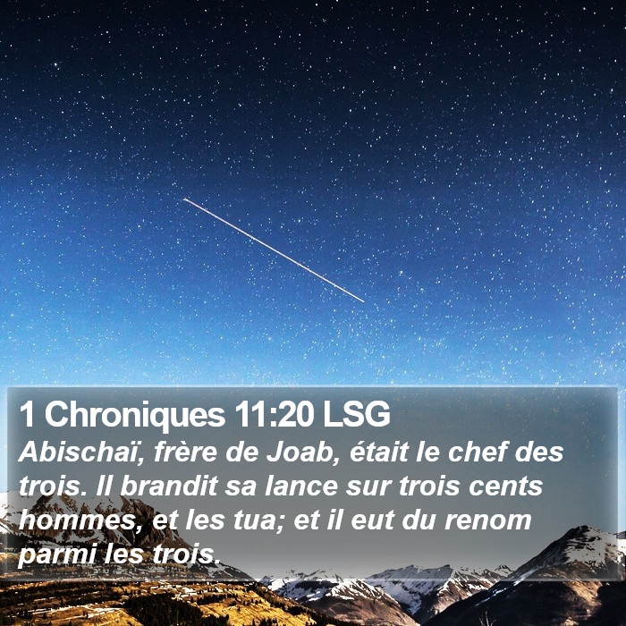 1 Chroniques 11:20 LSG Bible Study
