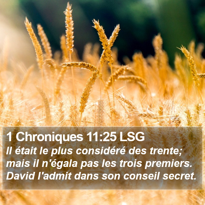 1 Chroniques 11:25 LSG Bible Study