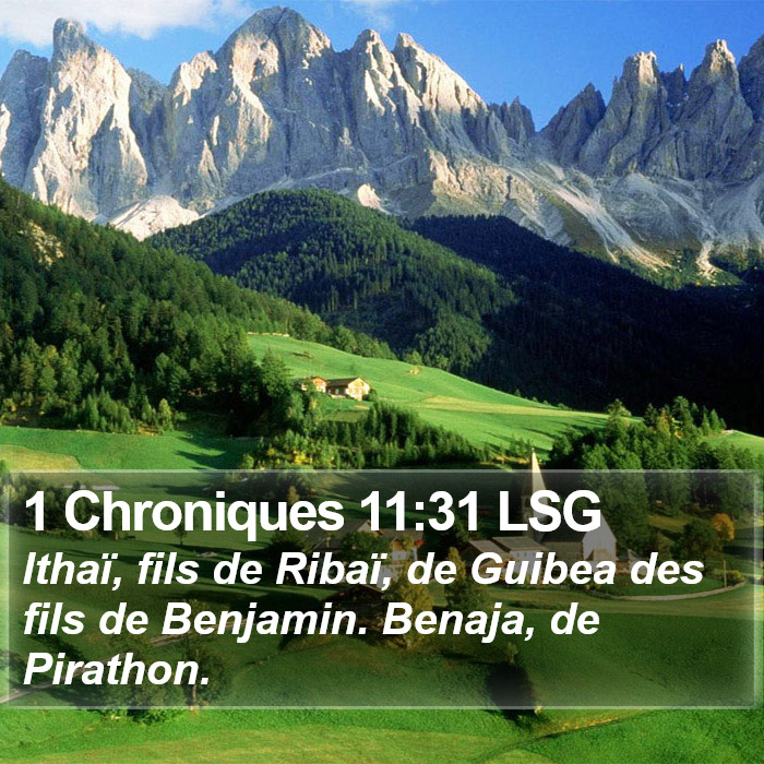 1 Chroniques 11:31 LSG Bible Study