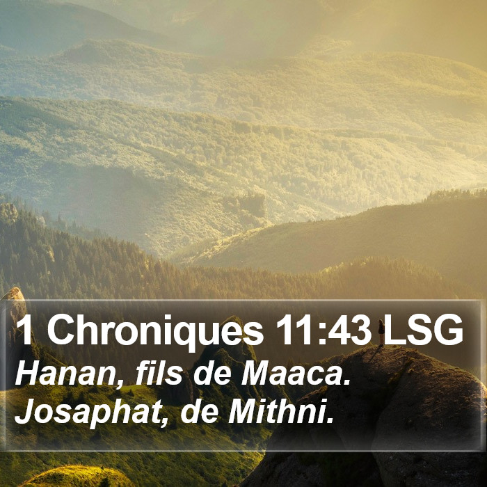 1 Chroniques 11:43 LSG Bible Study