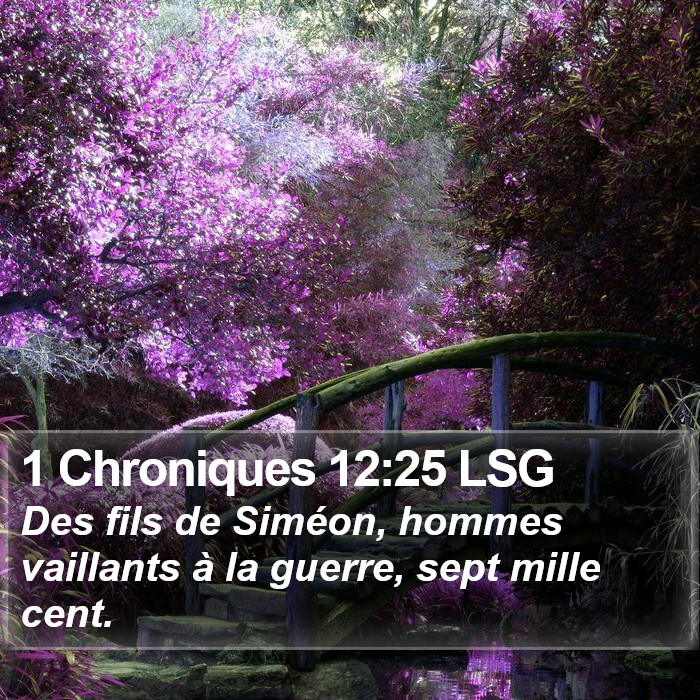 1 Chroniques 12:25 LSG Bible Study