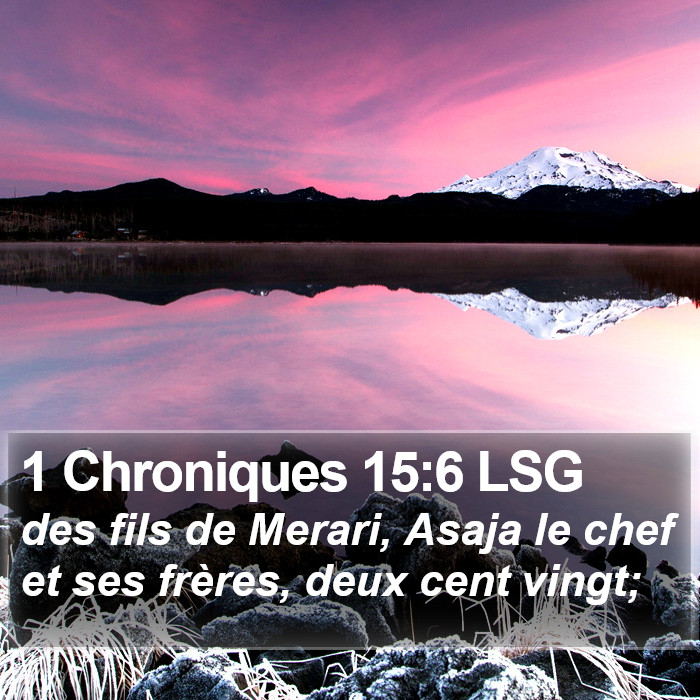 1 Chroniques 15:6 LSG Bible Study