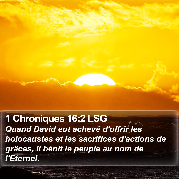 1 Chroniques 16:2 LSG Bible Study