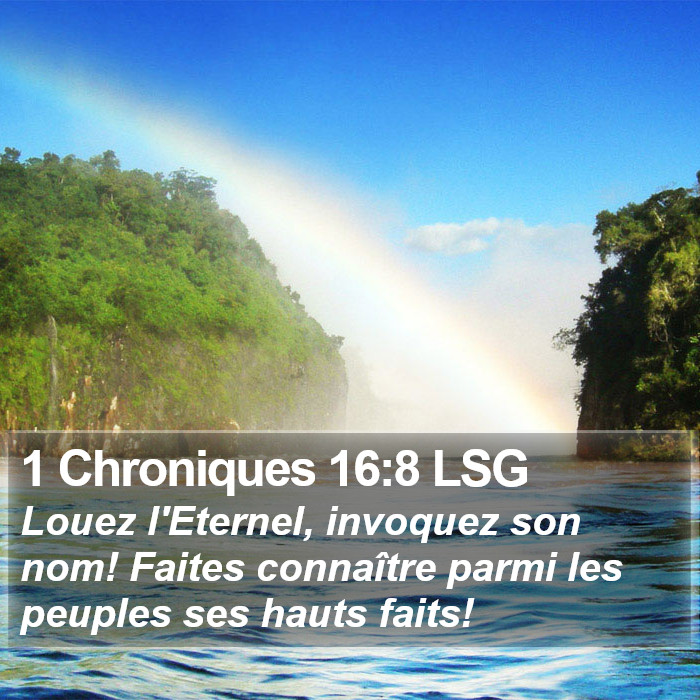 1 Chroniques 16:8 LSG Bible Study