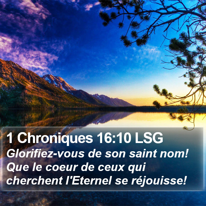 1 Chroniques 16:10 LSG Bible Study