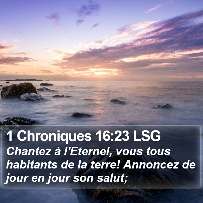 1 Chroniques 16:23 LSG Bible Study