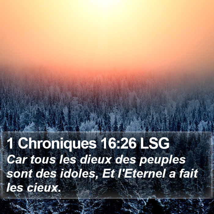 1 Chroniques 16:26 LSG Bible Study