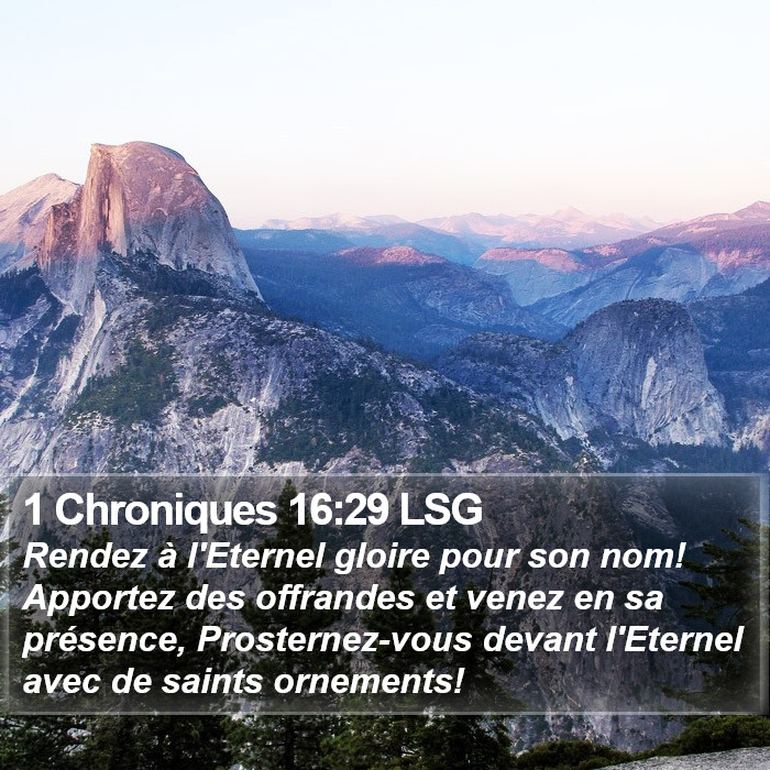 1 Chroniques 16:29 LSG Bible Study