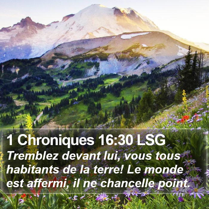 1 Chroniques 16:30 LSG Bible Study