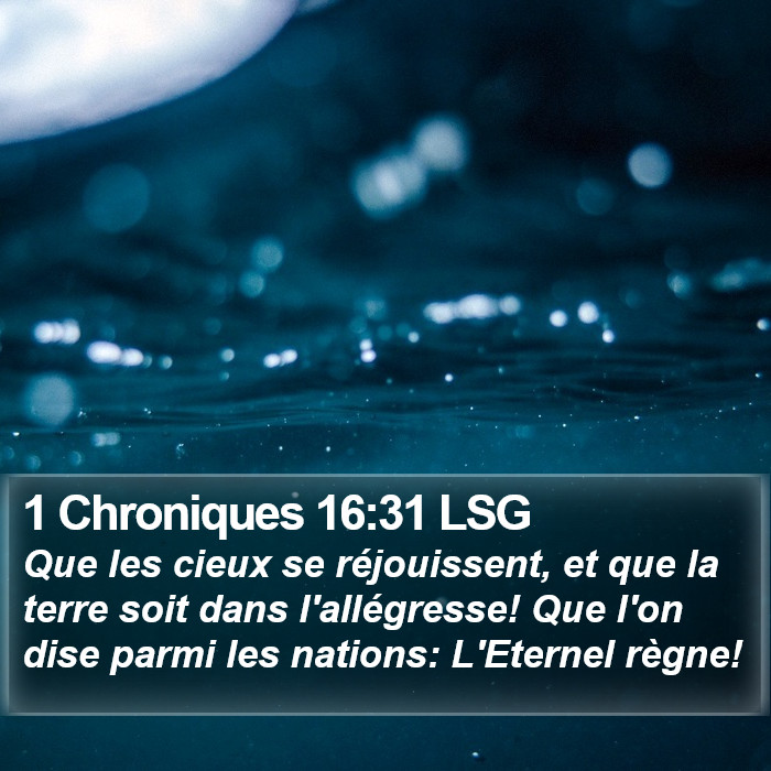 1 Chroniques 16:31 LSG Bible Study