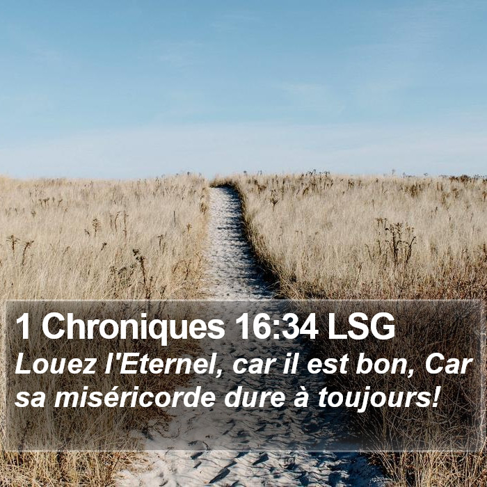 1 Chroniques 16:34 LSG Bible Study