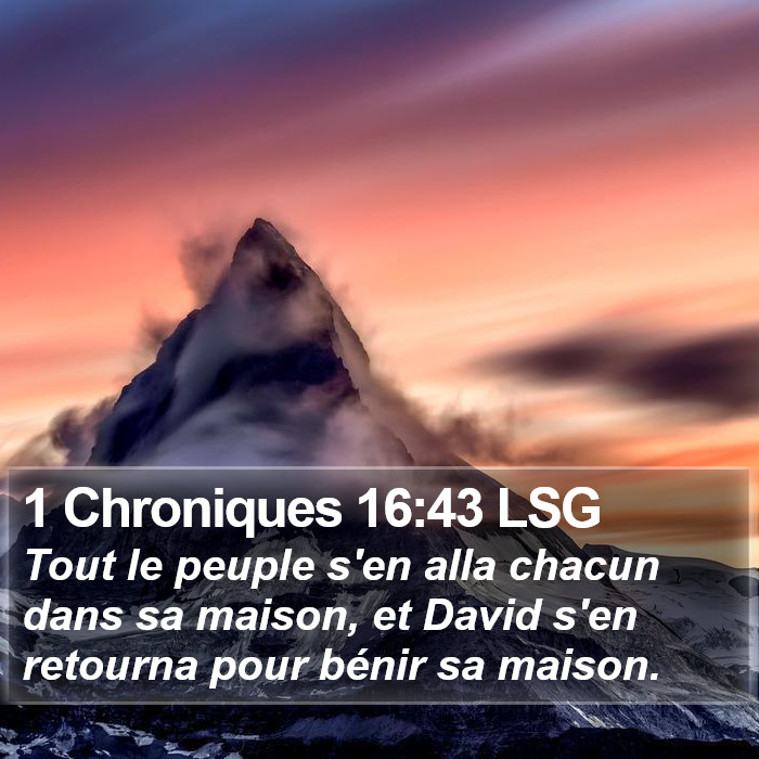 1 Chroniques 16:43 LSG Bible Study