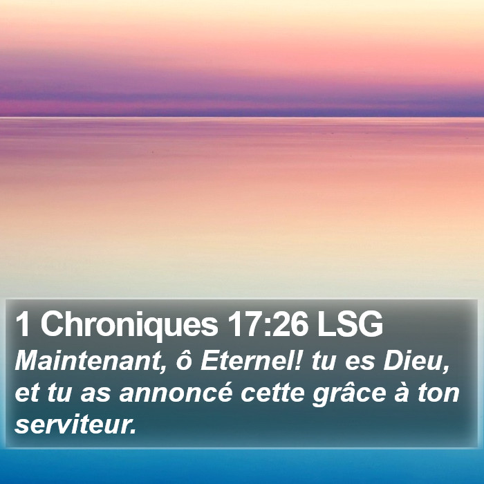 1 Chroniques 17:26 LSG Bible Study