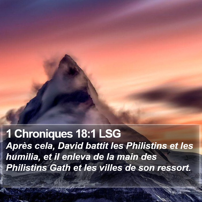 1 Chroniques 18:1 LSG Bible Study