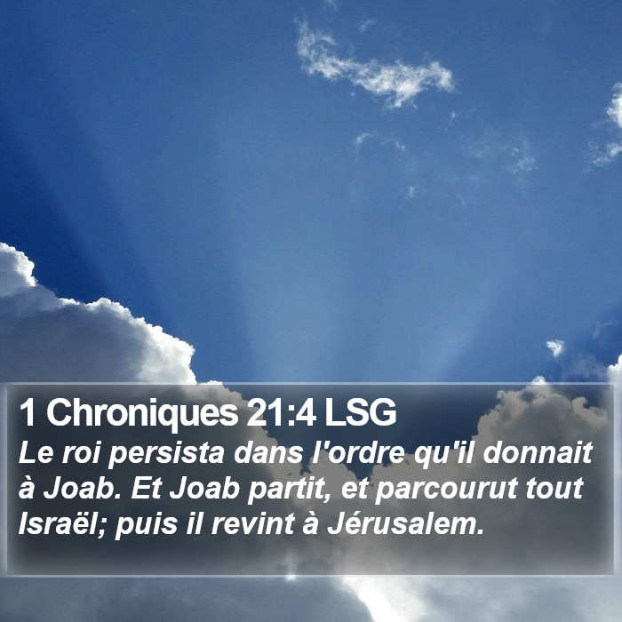 1 Chroniques 21:4 LSG Bible Study