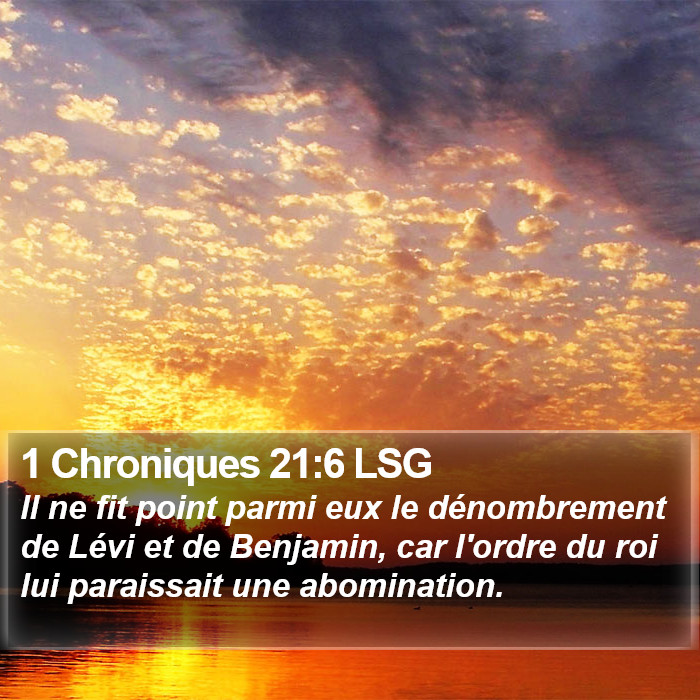 1 Chroniques 21:6 LSG Bible Study