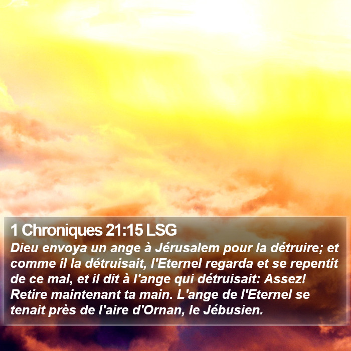 1 Chroniques 21:15 LSG Bible Study