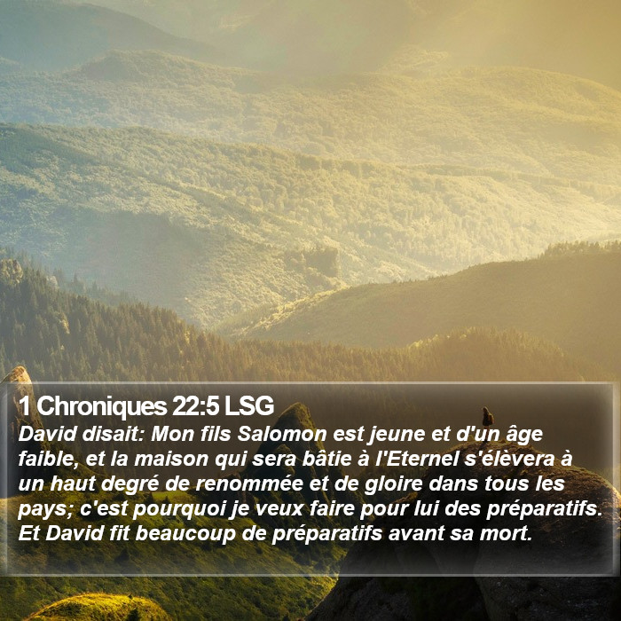 1 Chroniques 22:5 LSG Bible Study