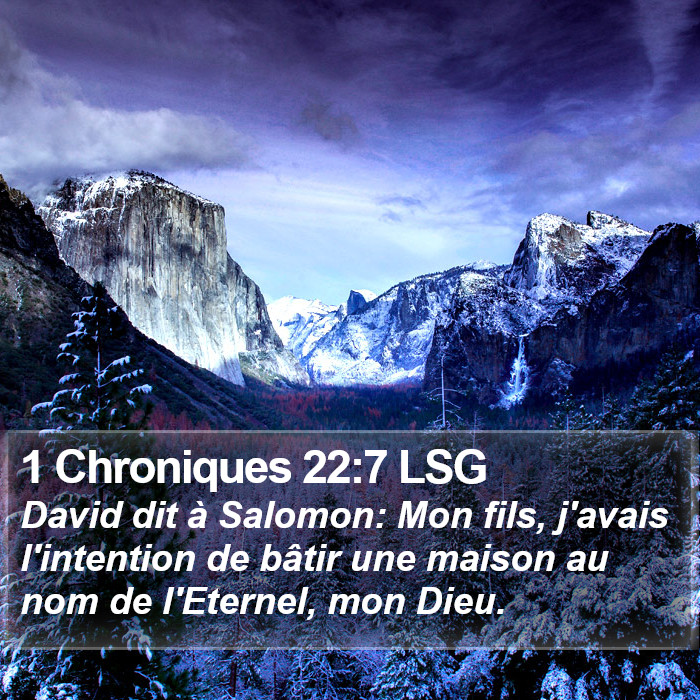 1 Chroniques 22:7 LSG Bible Study