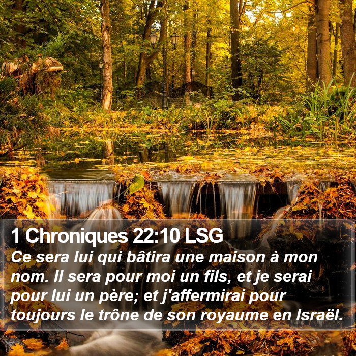 1 Chroniques 22:10 LSG Bible Study