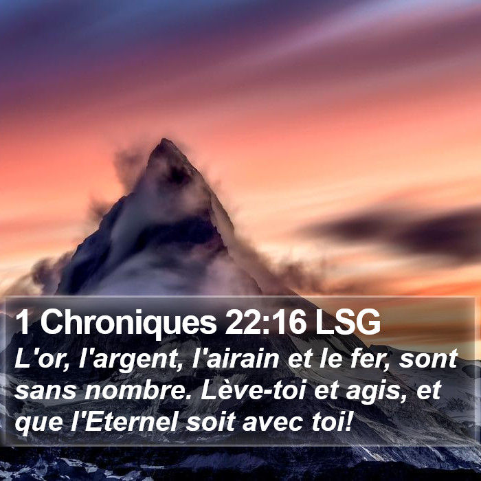 1 Chroniques 22:16 LSG Bible Study