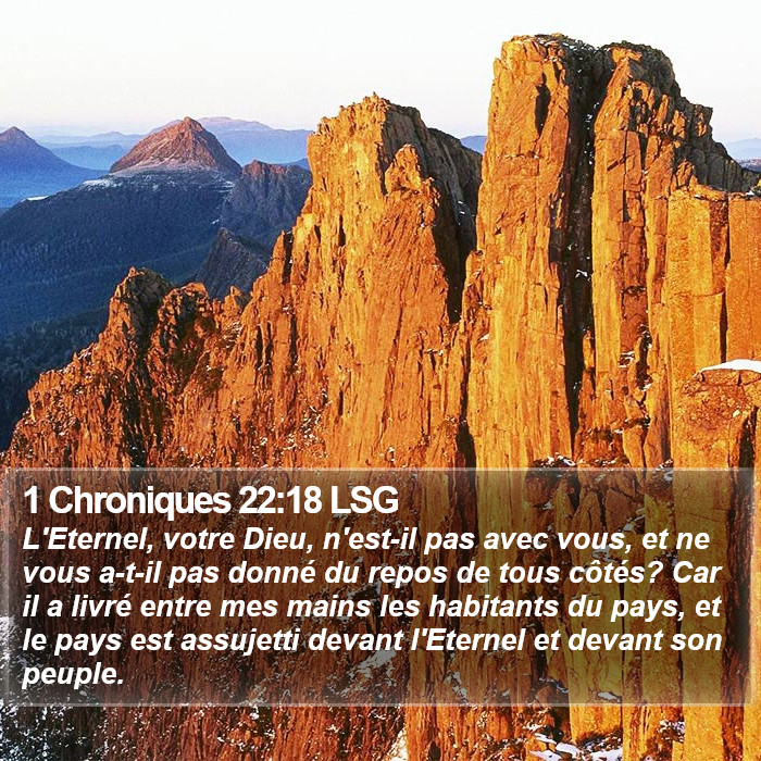 1 Chroniques 22:18 LSG Bible Study