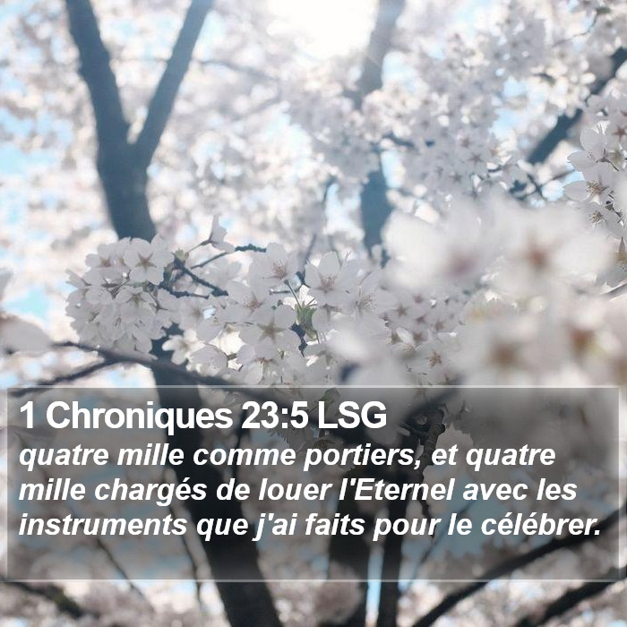 1 Chroniques 23:5 LSG Bible Study