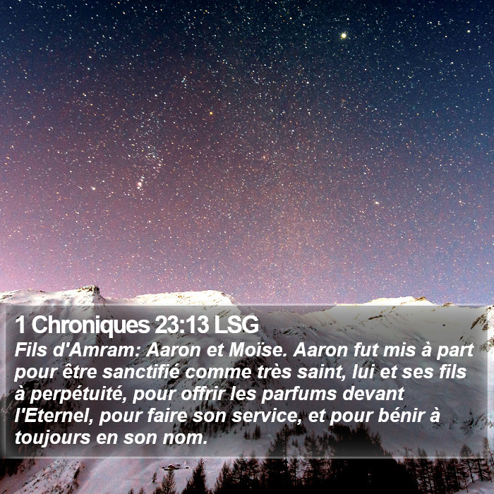1 Chroniques 23:13 LSG Bible Study