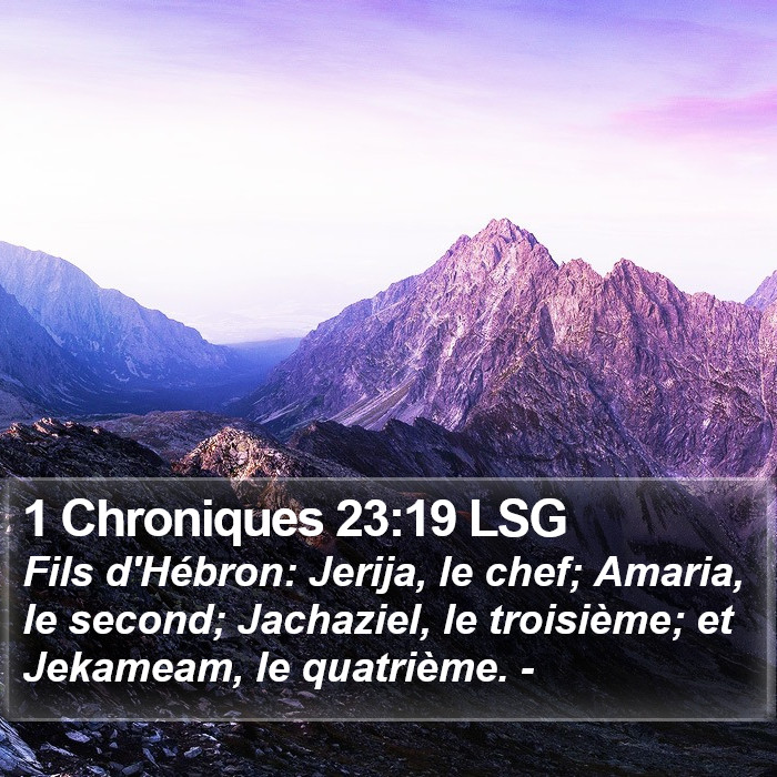 1 Chroniques 23:19 LSG Bible Study