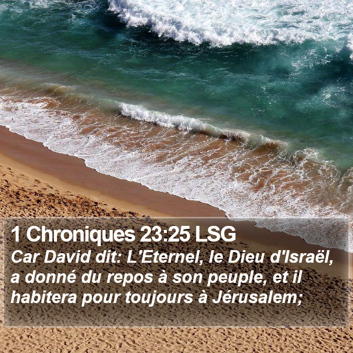 1 Chroniques 23:25 LSG Bible Study