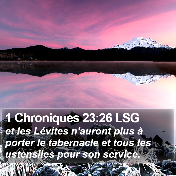 1 Chroniques 23:26 LSG Bible Study