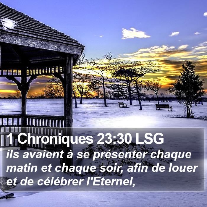1 Chroniques 23:30 LSG Bible Study