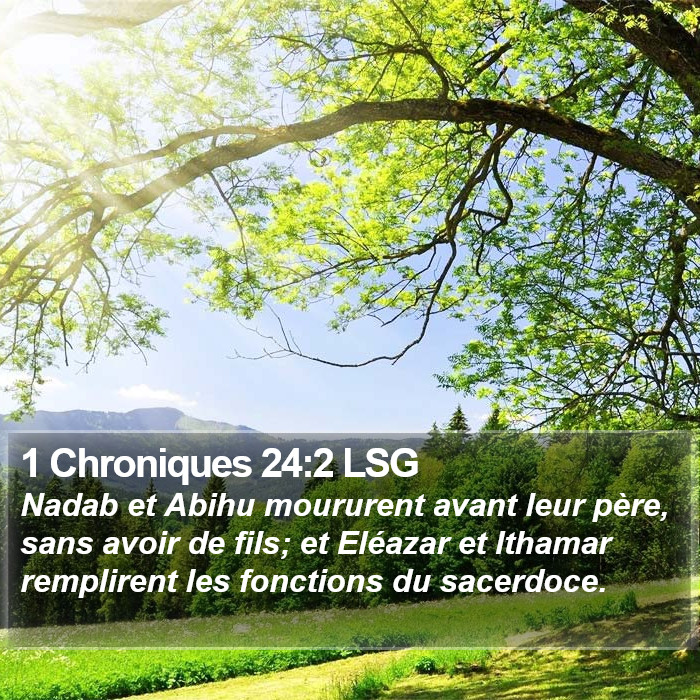 1 Chroniques 24:2 LSG Bible Study