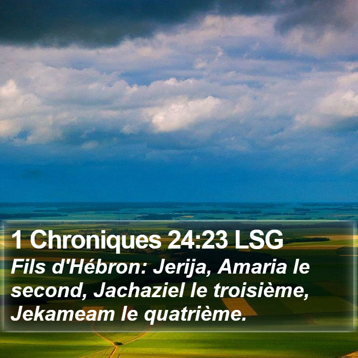 1 Chroniques 24:23 LSG Bible Study