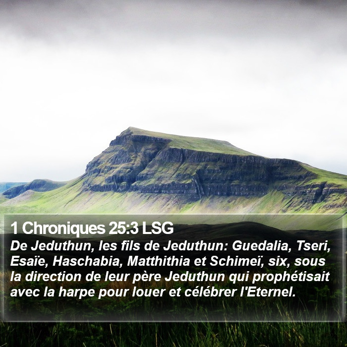 1 Chroniques 25:3 LSG Bible Study