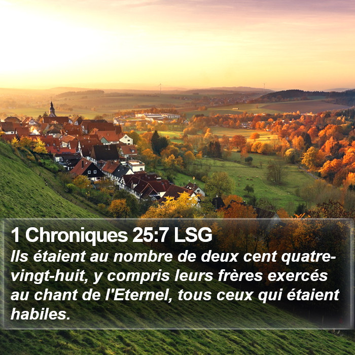 1 Chroniques 25:7 LSG Bible Study