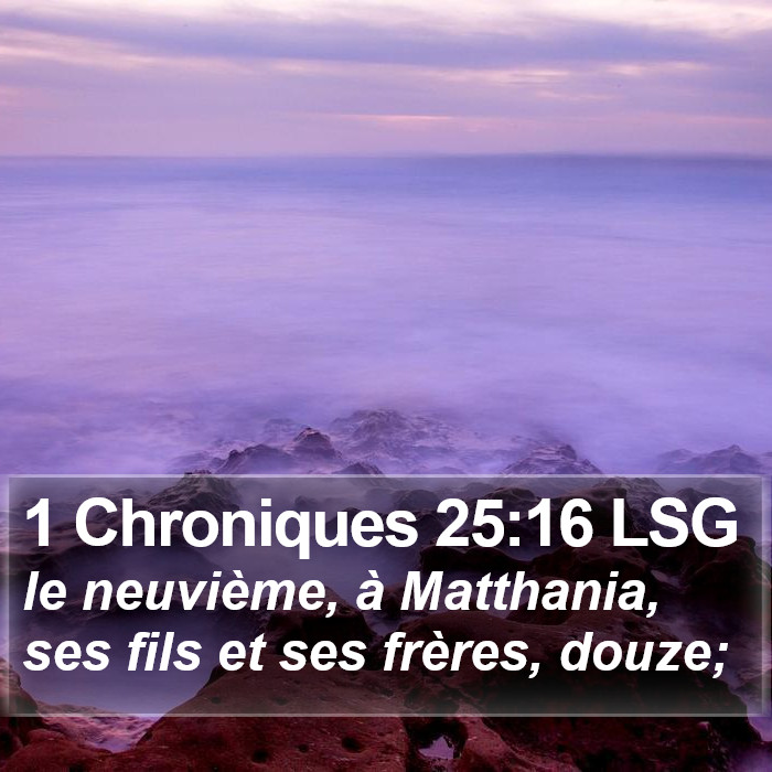 1 Chroniques 25:16 LSG Bible Study