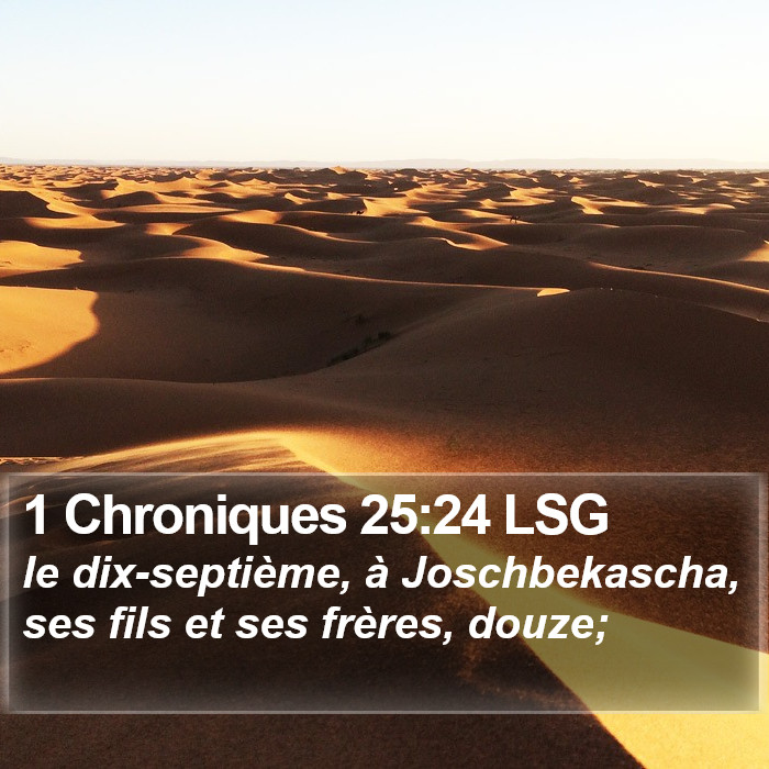 1 Chroniques 25:24 LSG Bible Study