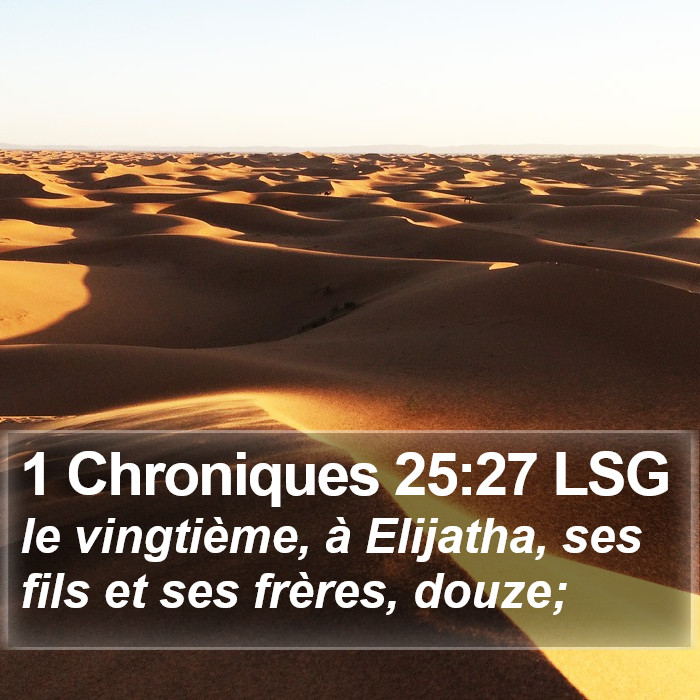 1 Chroniques 25:27 LSG Bible Study