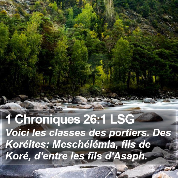 1 Chroniques 26:1 LSG Bible Study