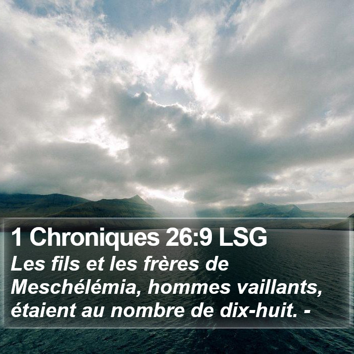 1 Chroniques 26:9 LSG Bible Study
