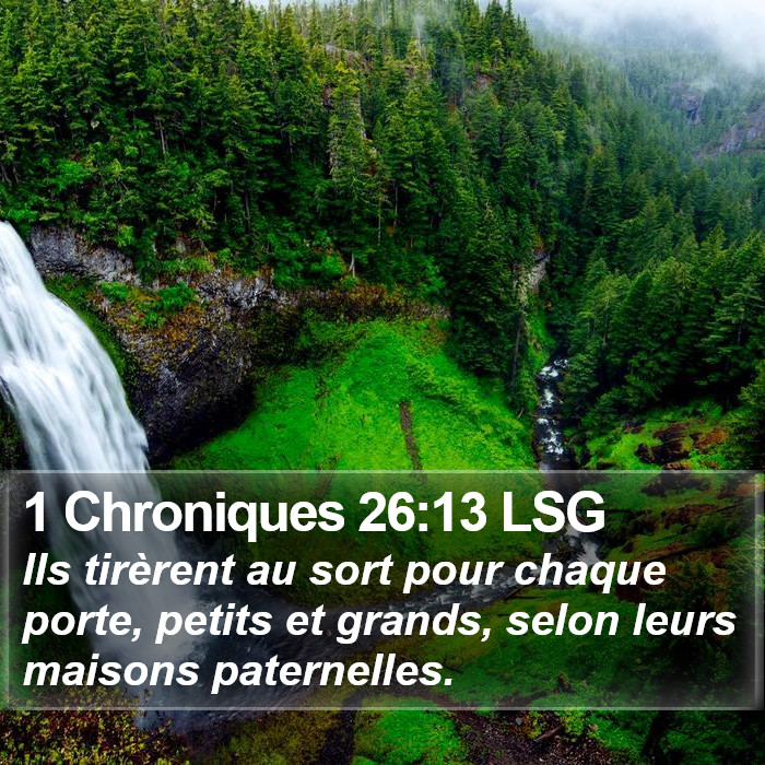 1 Chroniques 26:13 LSG Bible Study