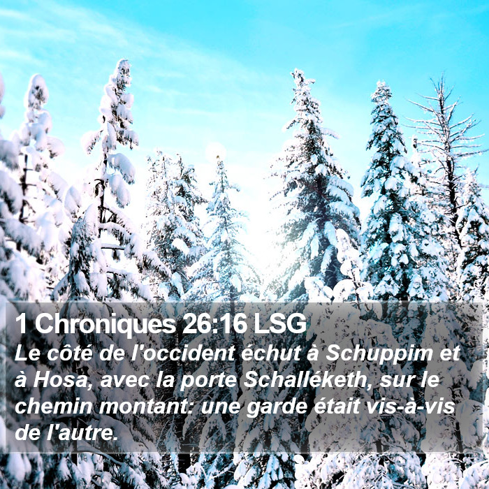 1 Chroniques 26:16 LSG Bible Study