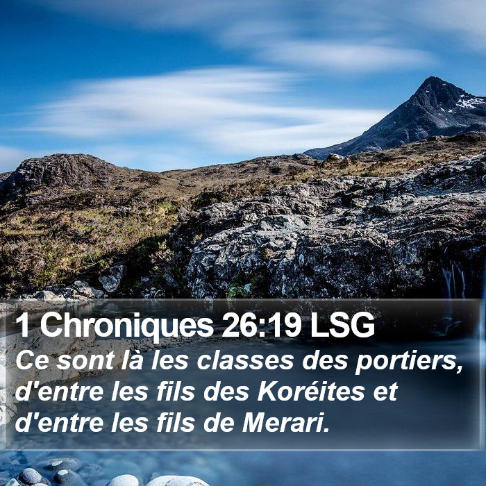 1 Chroniques 26:19 LSG Bible Study