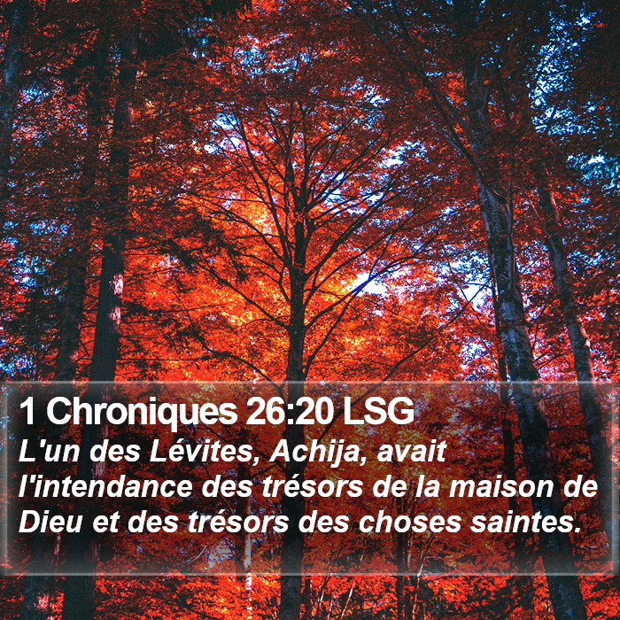 1 Chroniques 26:20 LSG Bible Study