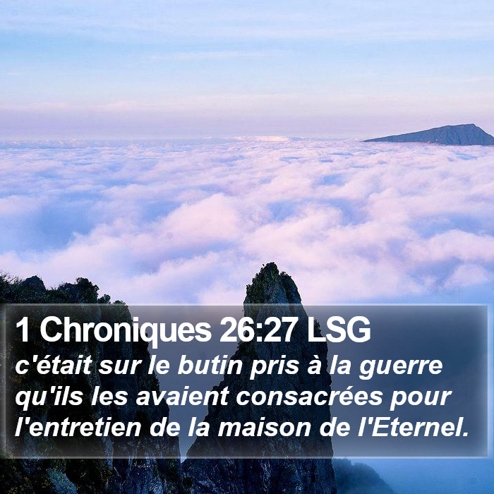 1 Chroniques 26:27 LSG Bible Study