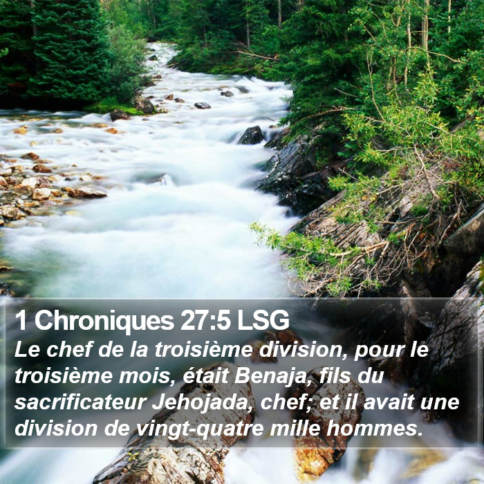 1 Chroniques 27:5 LSG Bible Study