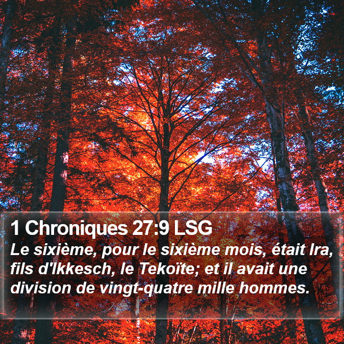 1 Chroniques 27:9 LSG Bible Study